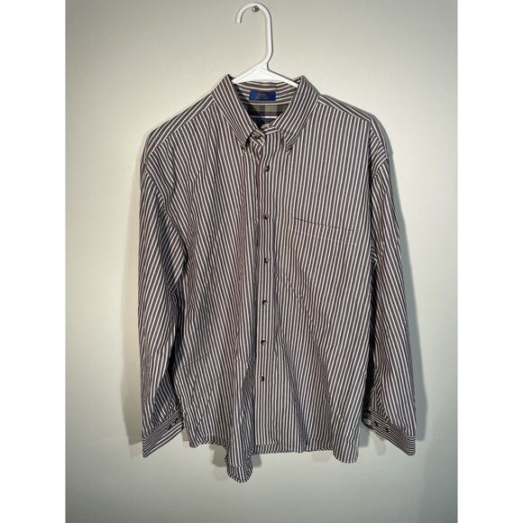 Pendleton Blue White Striped Button Down Men Shirt 100% Cotton Men's Sz M - Picture 1 of 8